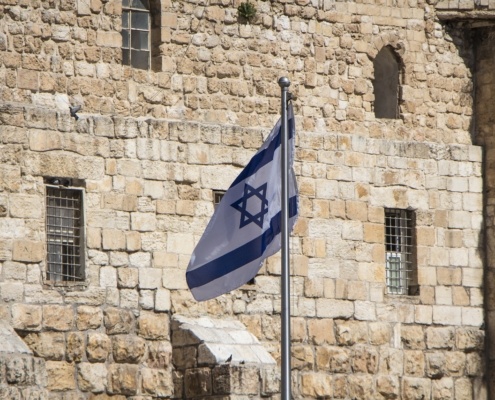 Bandera de israel en jerusalem